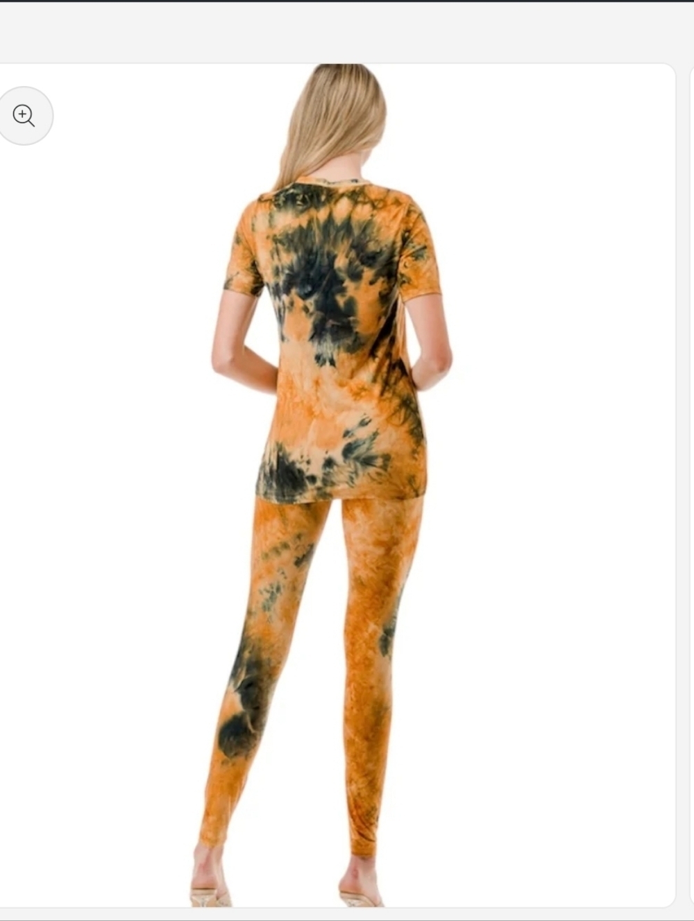 NWT Orange, Navy, & White BUTTERY SOFT Tie Dye Lounge Sleep Set - Picture 4 of 5